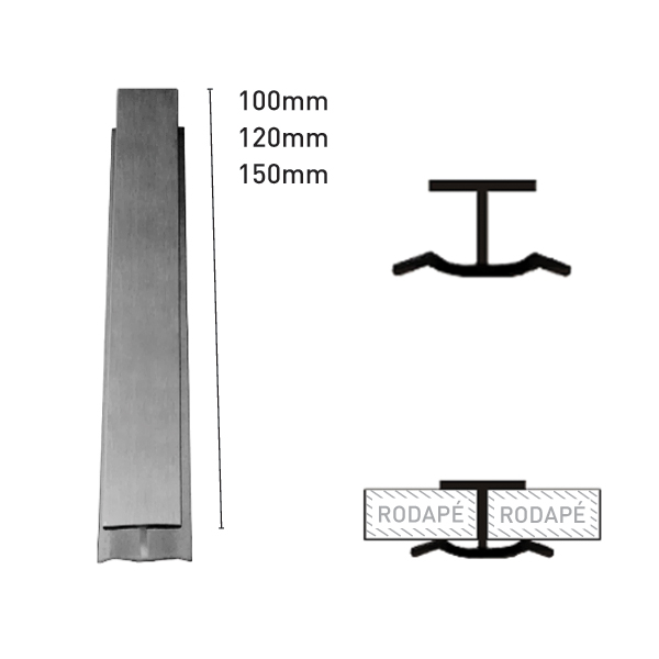 Elemento de liga��o para rodap� pl�stico